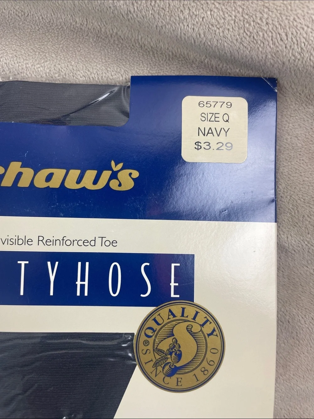 Vintage Silky Sheer Control Top Pantyhose Navy Size Q